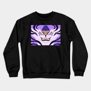 Purple Tiger Face Crewneck Sweatshirt